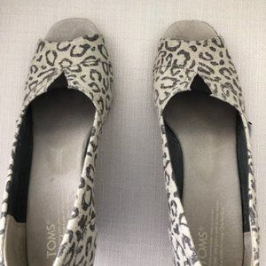 Toms Leopard Print Wedge Shoes